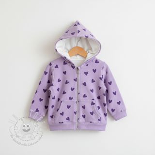 Baumwollstoff FLANNEL Hearts lavender