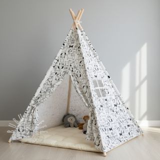 Baumwollstoff FLANNEL Dogs off white