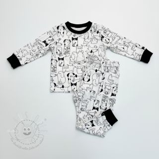 Baumwollstoff FLANNEL Dogs off white