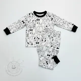 Baumwollstoff FLANNEL Dogs off white
