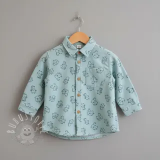 Baumwollstoff FLANNEL Cats mint