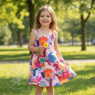 Baumwollstoff Unicorns multi digital print