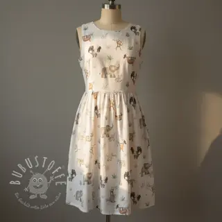 Baumwollstoff Safari off white digital print