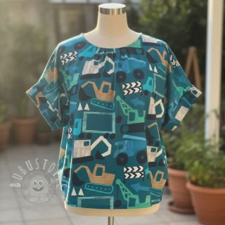 Baumwollstoff Vehicles petrol digital print