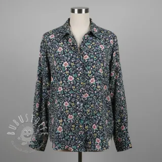 Baumwollstoff Flowers Tara navy design B digital print