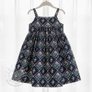 Baumwollstoff Flowers Tara navy design A digital print