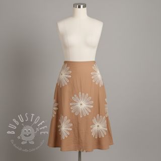 Baumwollstoff EMBROIDERY Flowie cinnamon