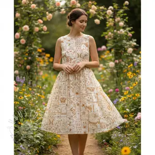 Baumwollstoff Boho off white