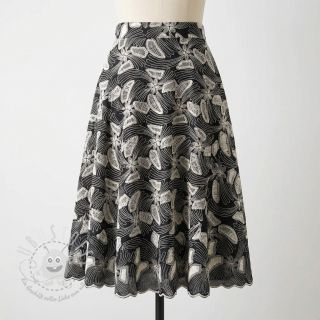 Baumwollstoff EMBROIDERY Amia black