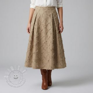 Baumwollstoff mit Leinen Vintage Fringe Diamonds naturals