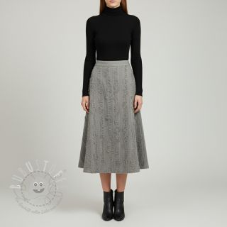 Baumwollstoff mit Leinen Vintage Fringe Stripe grey