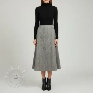 Baumwollstoff mit Leinen Vintage Fringe Stripe grey
