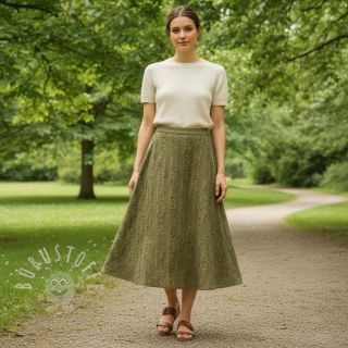 Baumwollstoff mit Leinen Vintage Fringe Stripe army