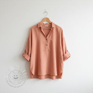 Baumwollstoff mit Leinen PREMIUM salmon