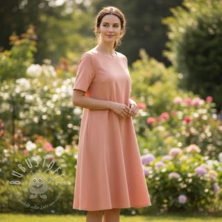 Baumwollstoff mit Leinen PREMIUM salmon