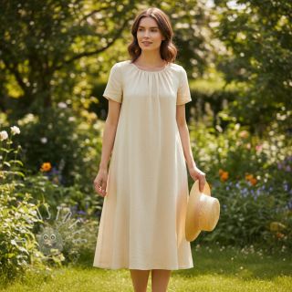 Baumwollstoff mit Leinen PREMIUM sand