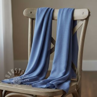 Baumwollstoff mit Leinen PREMIUM steel blue