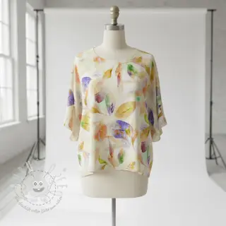 Baumwollstoff SATIN Hawaii yellow digital print