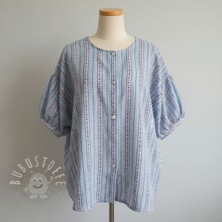 Baumwollstoff JACQUARD Hearts light blue