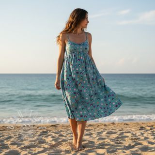 Baumwollstoff Love light petrol