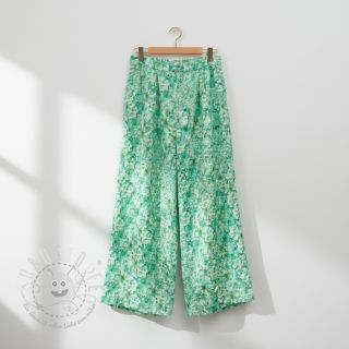 Baumwollstoff EMBROIDERY Viola green digital print