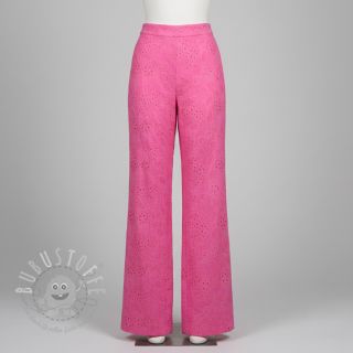 Baumwollstoff VOILE EMBROIDERY Vintage fuchsia