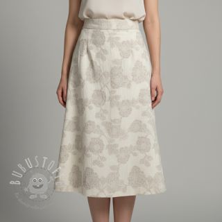Baumwollstoff mit Leinen JACQUARD Peony flowers