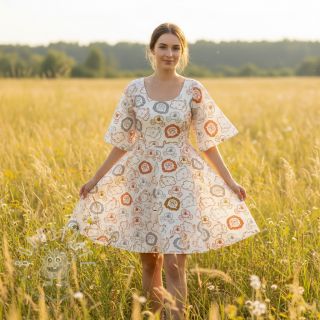 Baumwollstoff Safari animals ecru