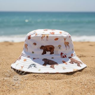 Baumwollstoff Animals in the wood white digital print