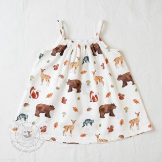 Baumwollstoff Animals in the wood white digital print