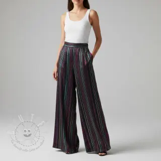 Baumwollstoff LUREX stripes navy