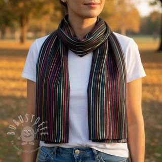 Baumwollstoff LUREX stripes navy