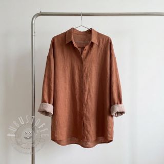 Baumwollstoff mit Leinen chestnut