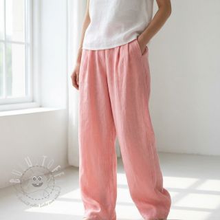 Baumwollstoff mit Leinen salmon