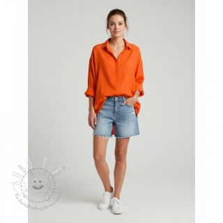 Baumwollstoff mit Leinen orange