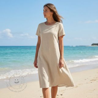 Baumwollstoff mit Leinen pebble