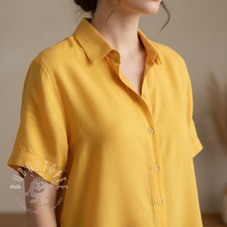 Baumwollstoff mit Leinen yellow