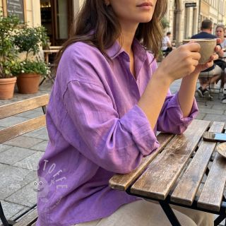 Baumwollstoff mit Leinen dark lilac