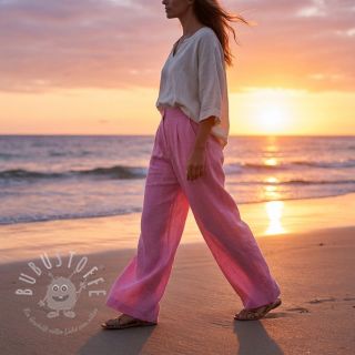 Baumwollstoff mit Leinen dark pink