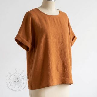 Baumwollstoff mit Leinen cognac