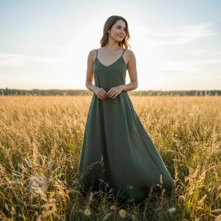 Baumwollstoff mit Leinen army