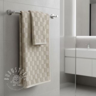 Kuschelfrottee Checks sand