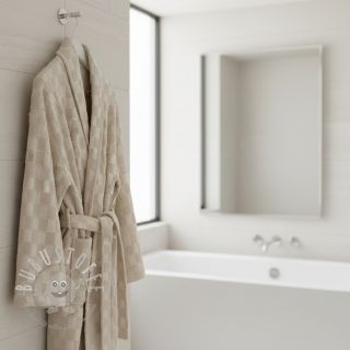 Kuschelfrottee Checks sand