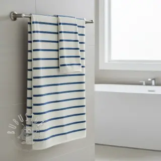 Kuschelfrottee YARN DYED Stripe SMALL light blue