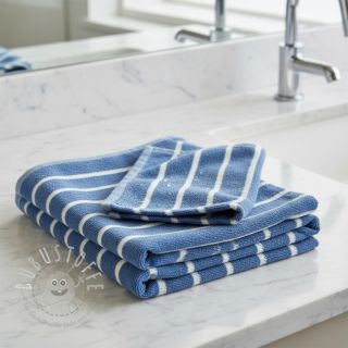 Kuschelfrottee YARN DYED Stripe BIG light blue