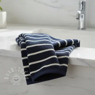 Kuschelfrottee YARN DYED Stripe BIG dark blue