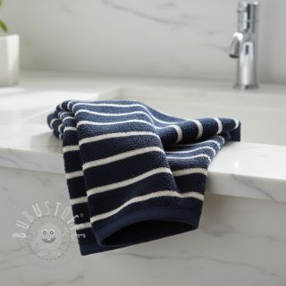 Kuschelfrottee YARN DYED Stripe BIG dark blue