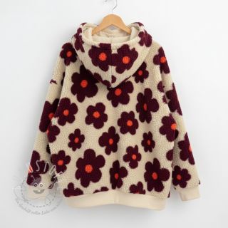 Mantelstoff TEDDY JACQUARD Flowers beige