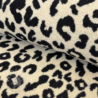 Mantelstoff TEDDY JACQUARD Animal skin black