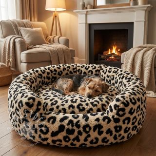 Mantelstoff TEDDY JACQUARD Animal skin black